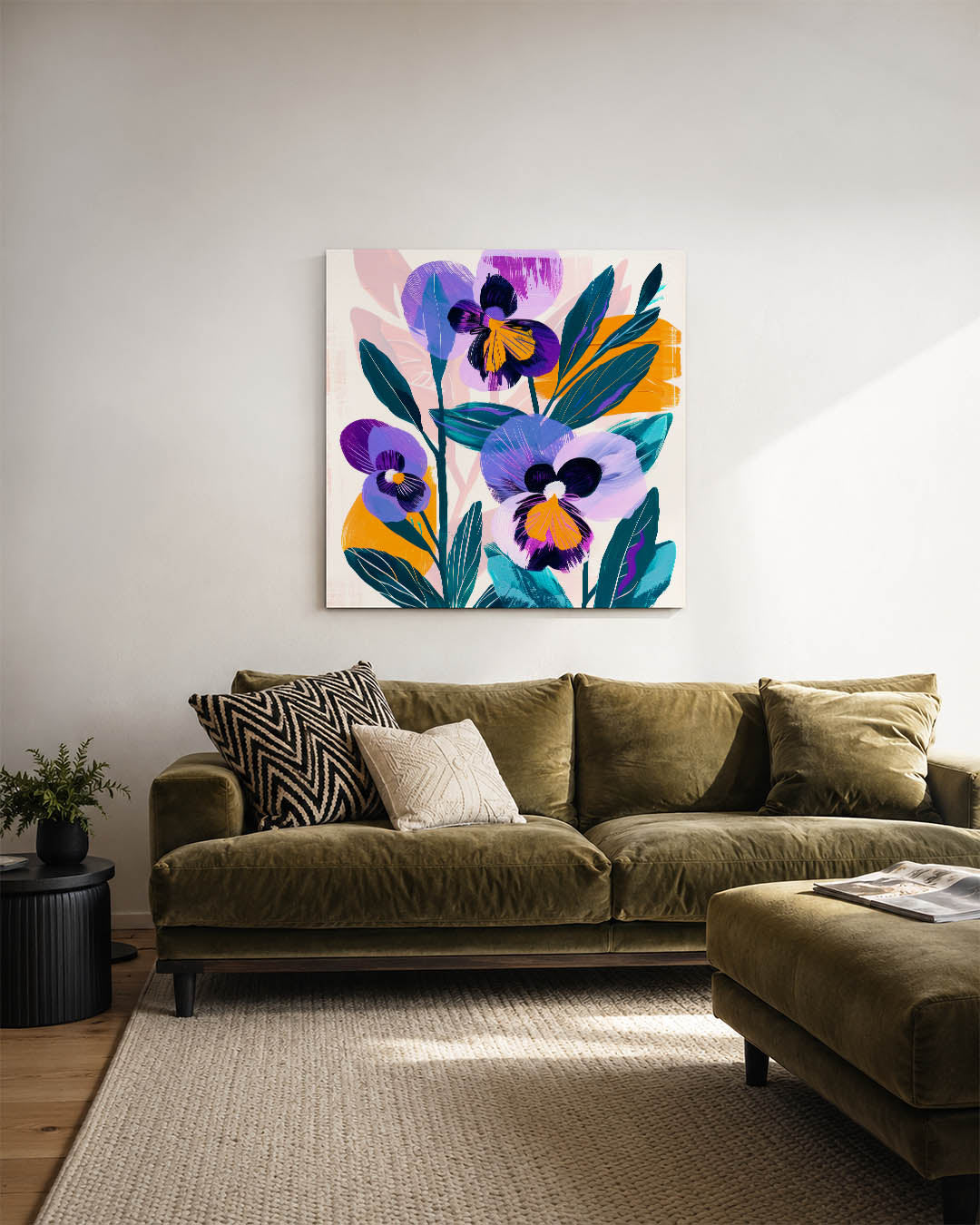 Bloemrijke kleurenexplosie Kunstwerk