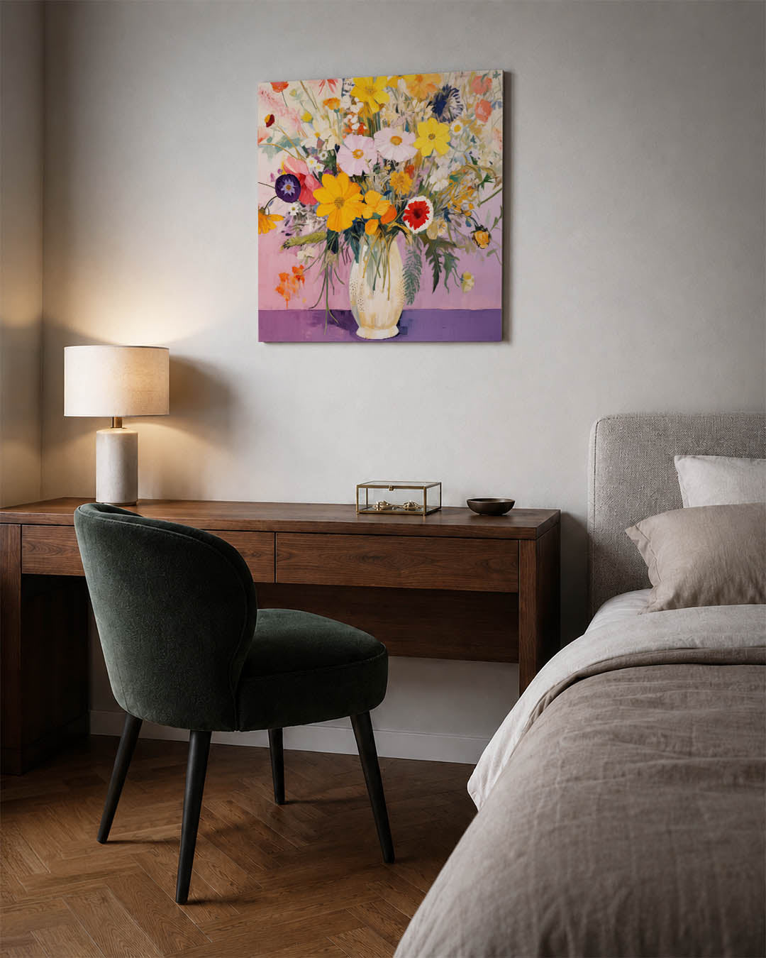 Bloemenpracht in vaas Kunstwerk