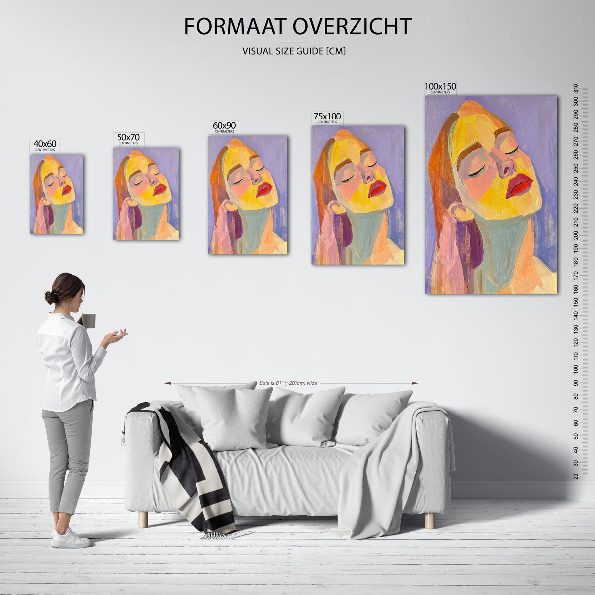 Kleurrijk portret Kunstwerk