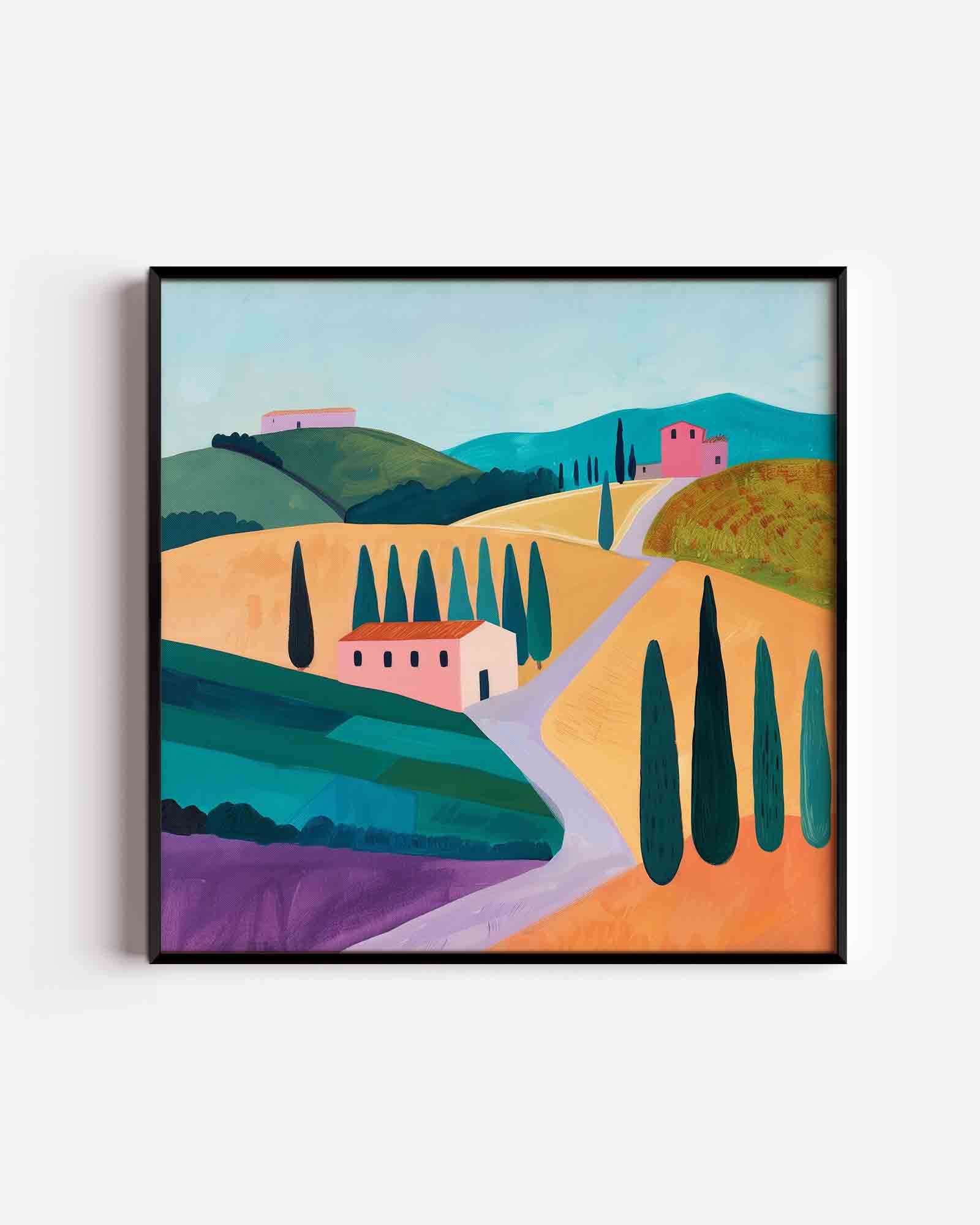 Landschap met cipressen Poster