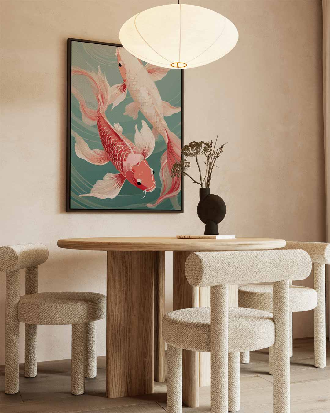 Magische Koi Karper Dans Kunstwerk-canvas-dibond-plexiglas-wanddecoratie-WallArtistic