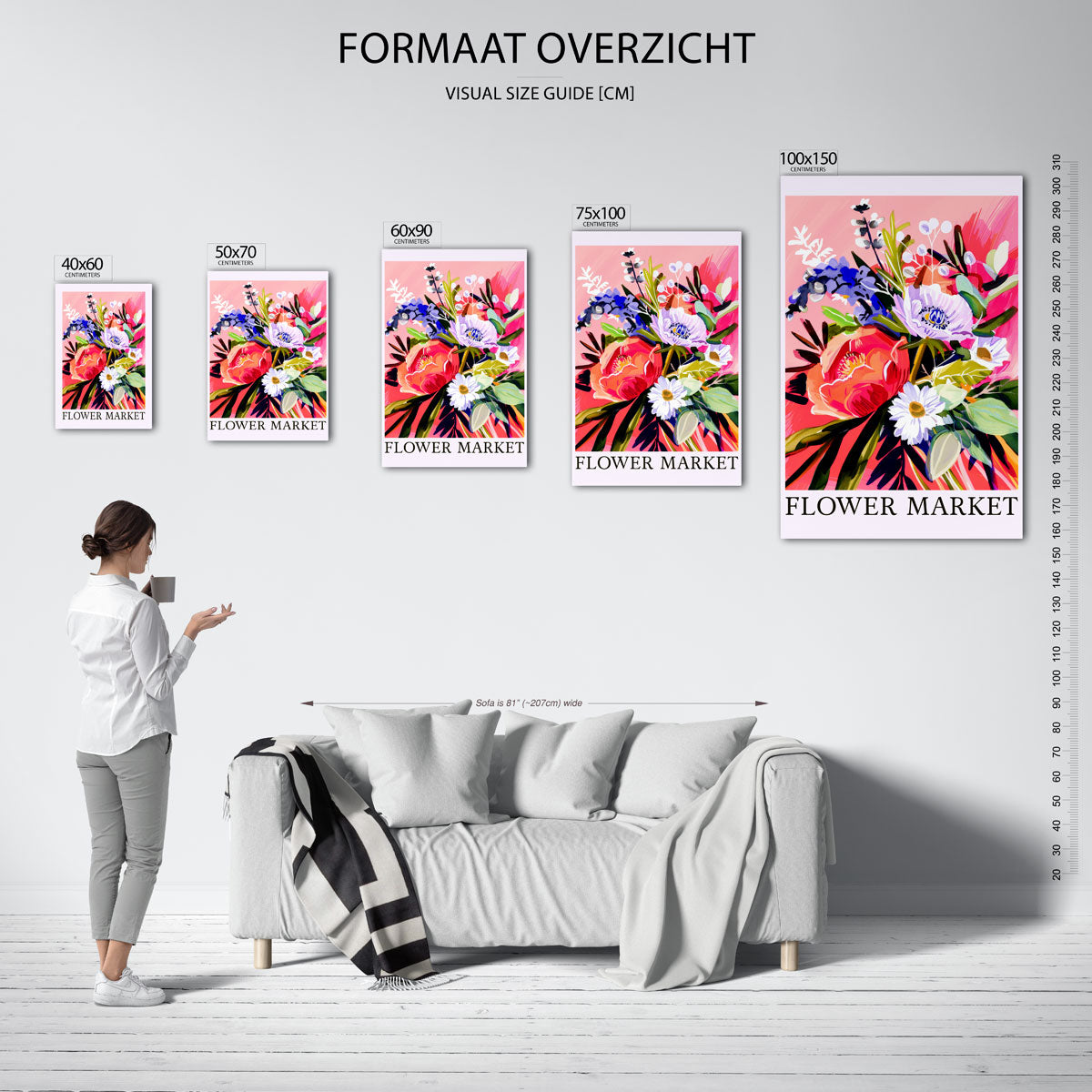 Bloemrijke compositie Kunstwerk