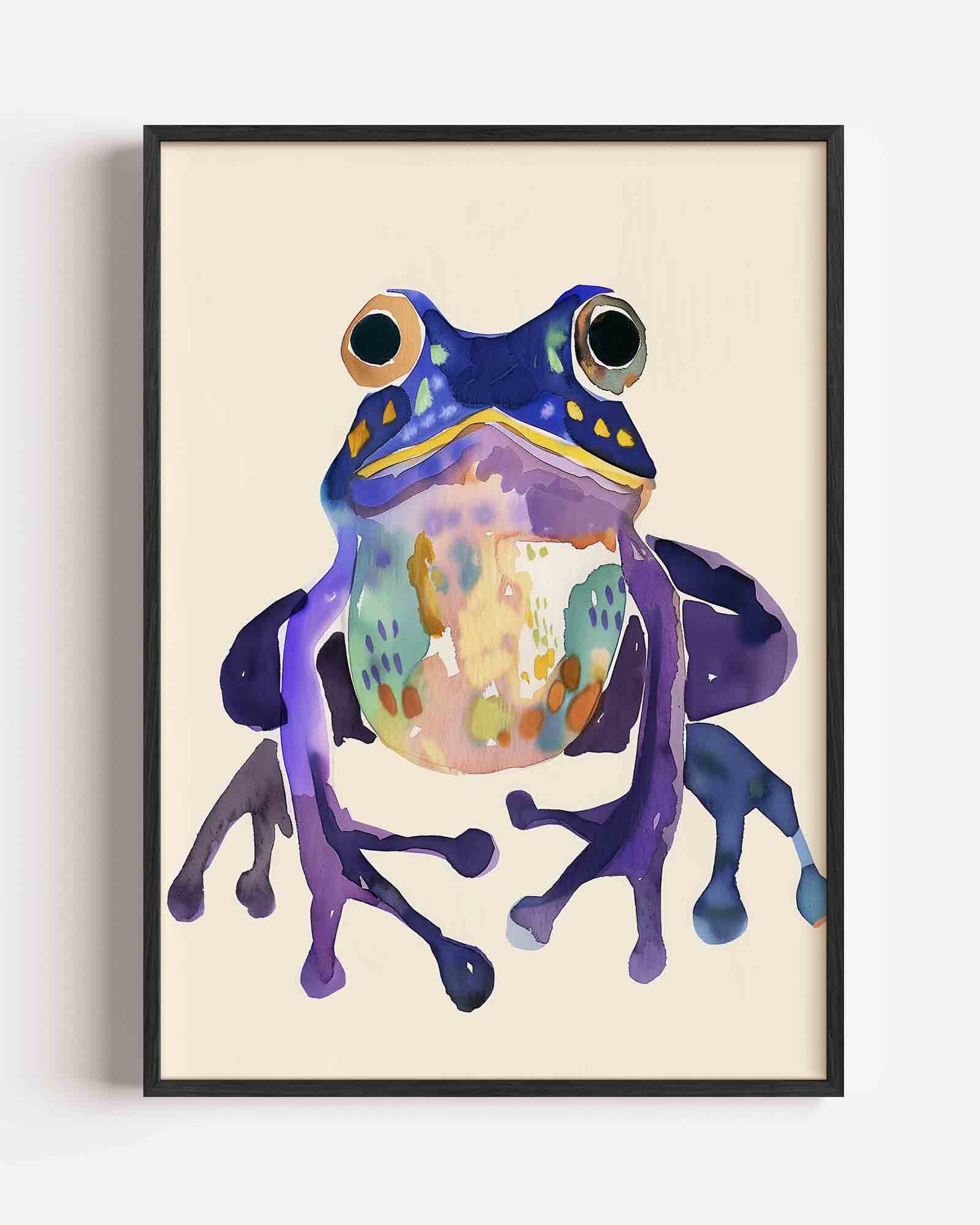 Gekleurde kikker Poster
