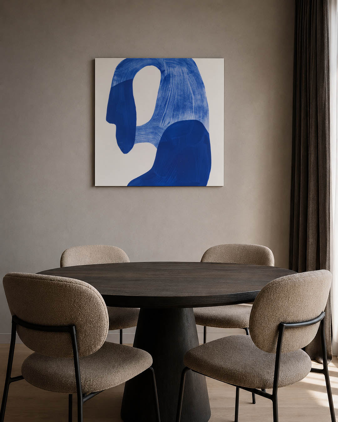 Vloeiende blauwe vormen Kunstwerk