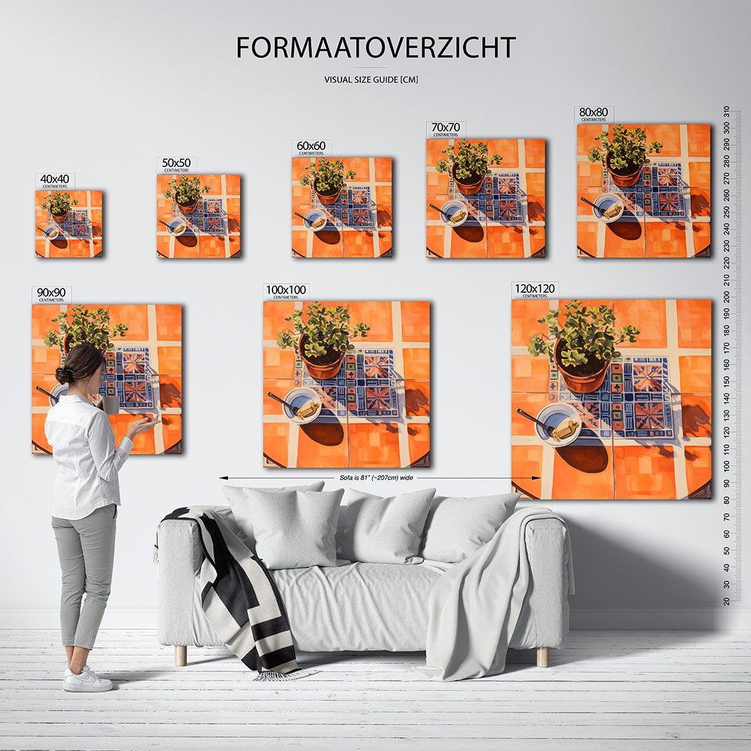 Kleurrijke tegelcompositie Kunstwerk
