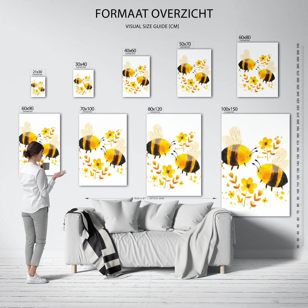 Bijen en bloemen Poster