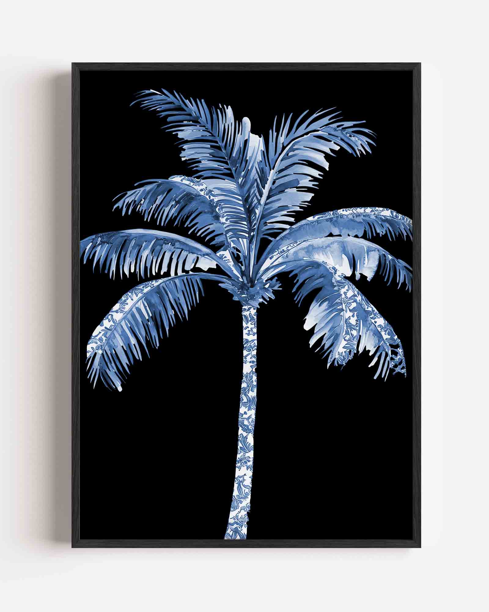 Blauwe palmboom Poster