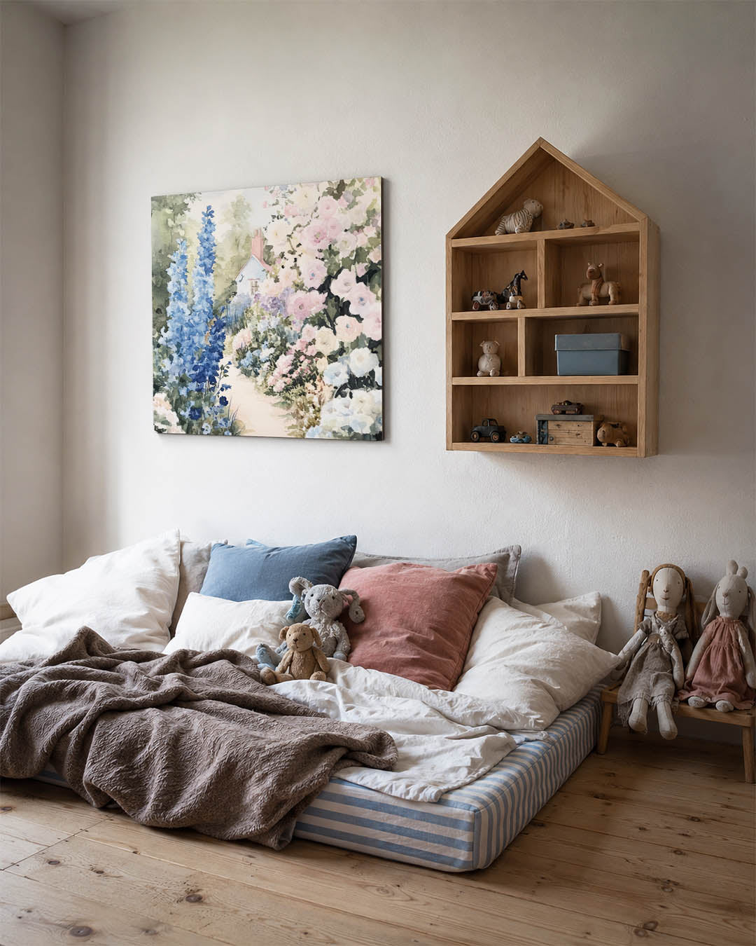 Bloementuin met huisje Kunstwerk