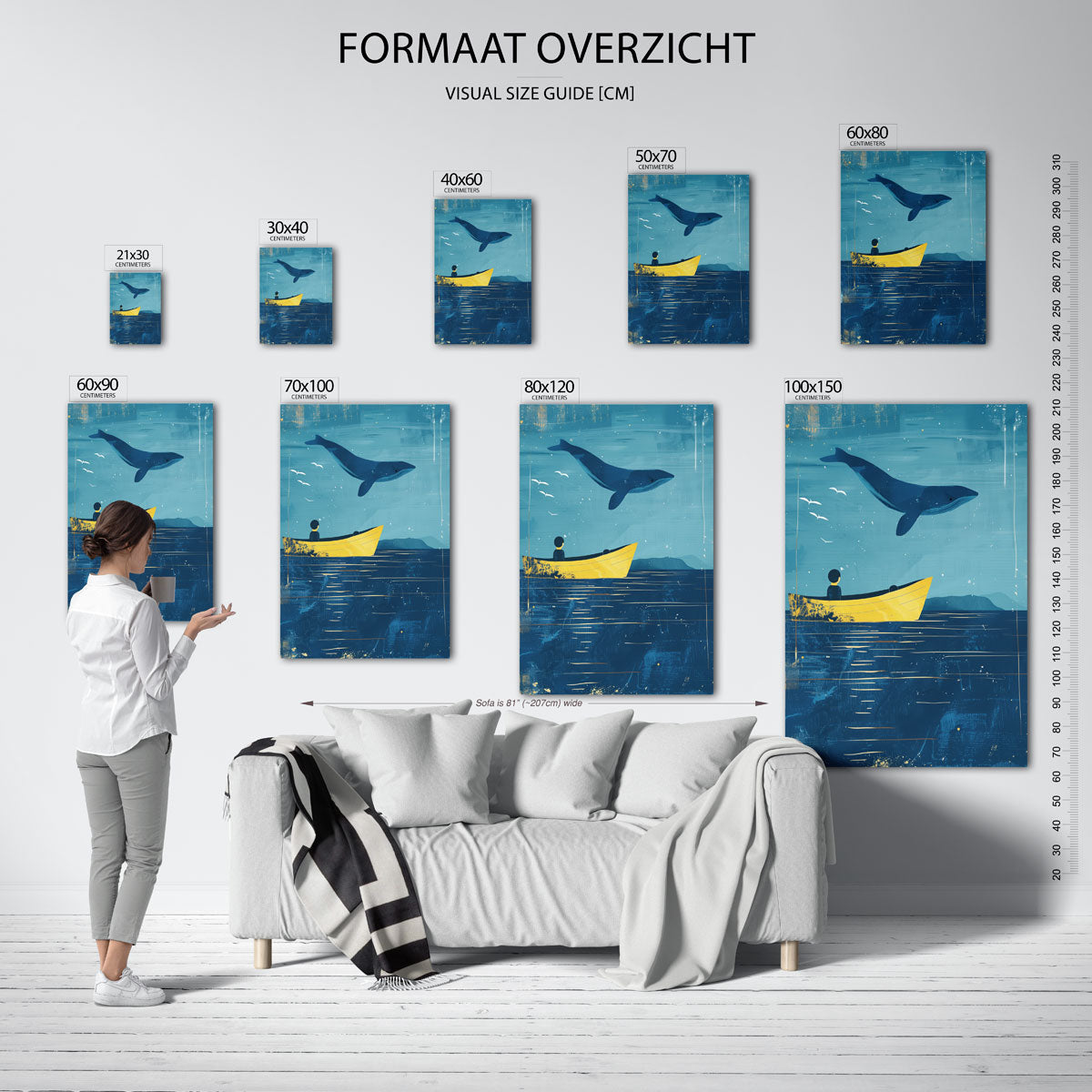 Walvis en boot Poster