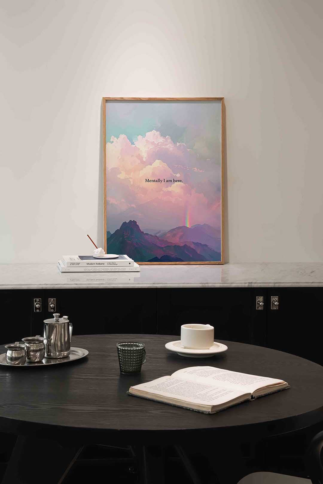 Bergen en wolken Poster