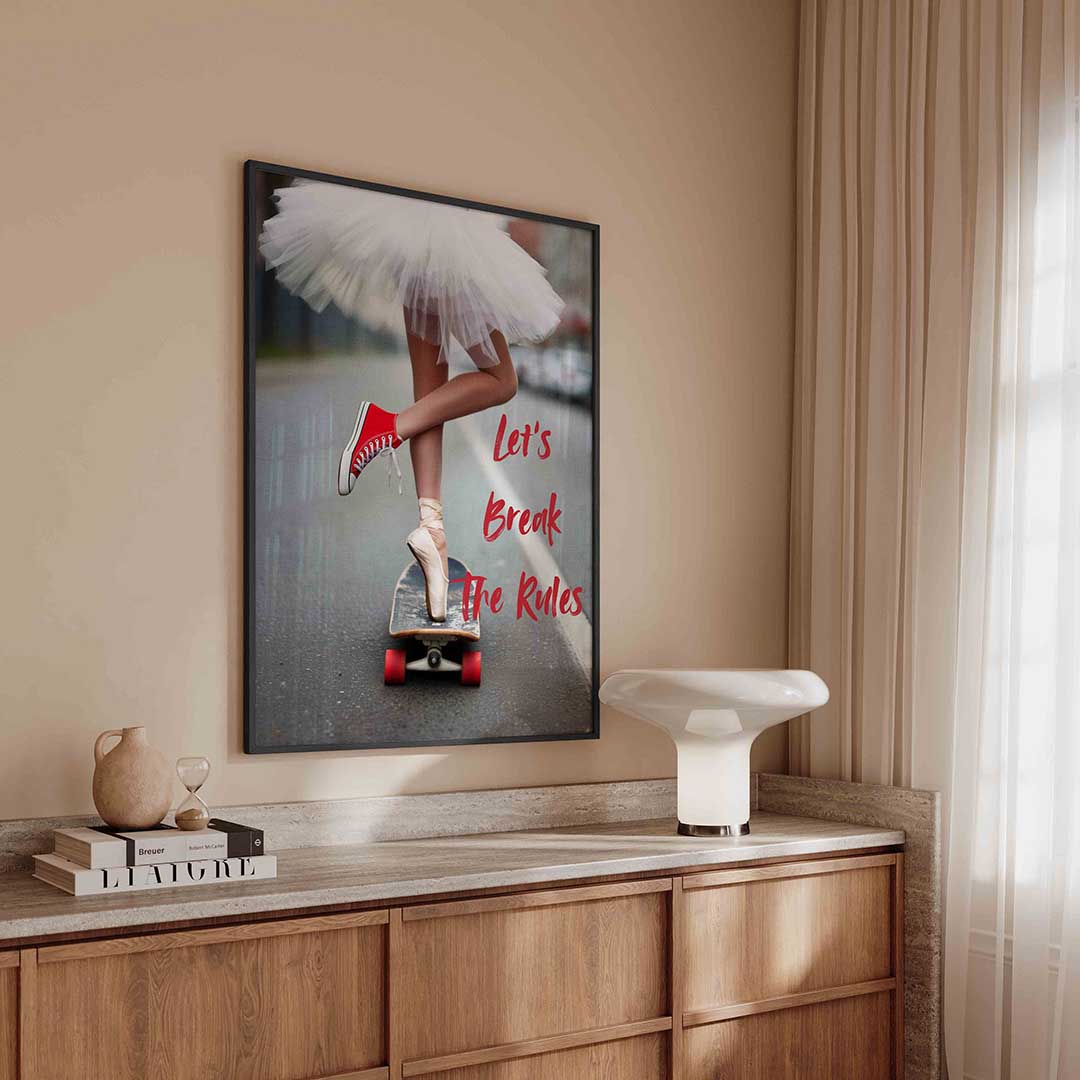 Ballerina en skateboard Poster