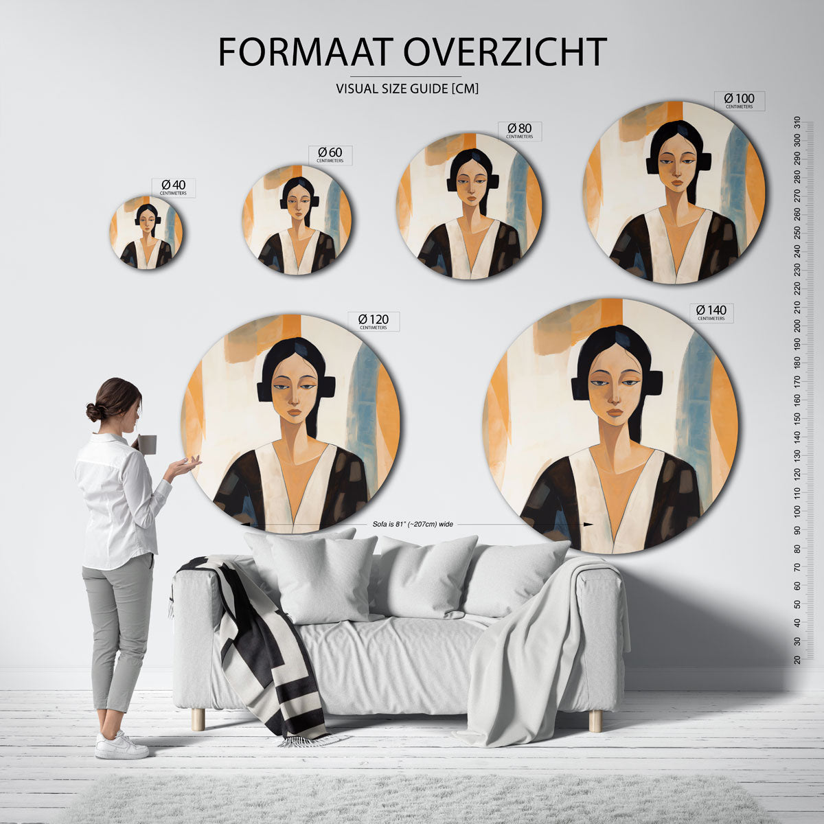 Vrouwelijk portret Muurcirkel