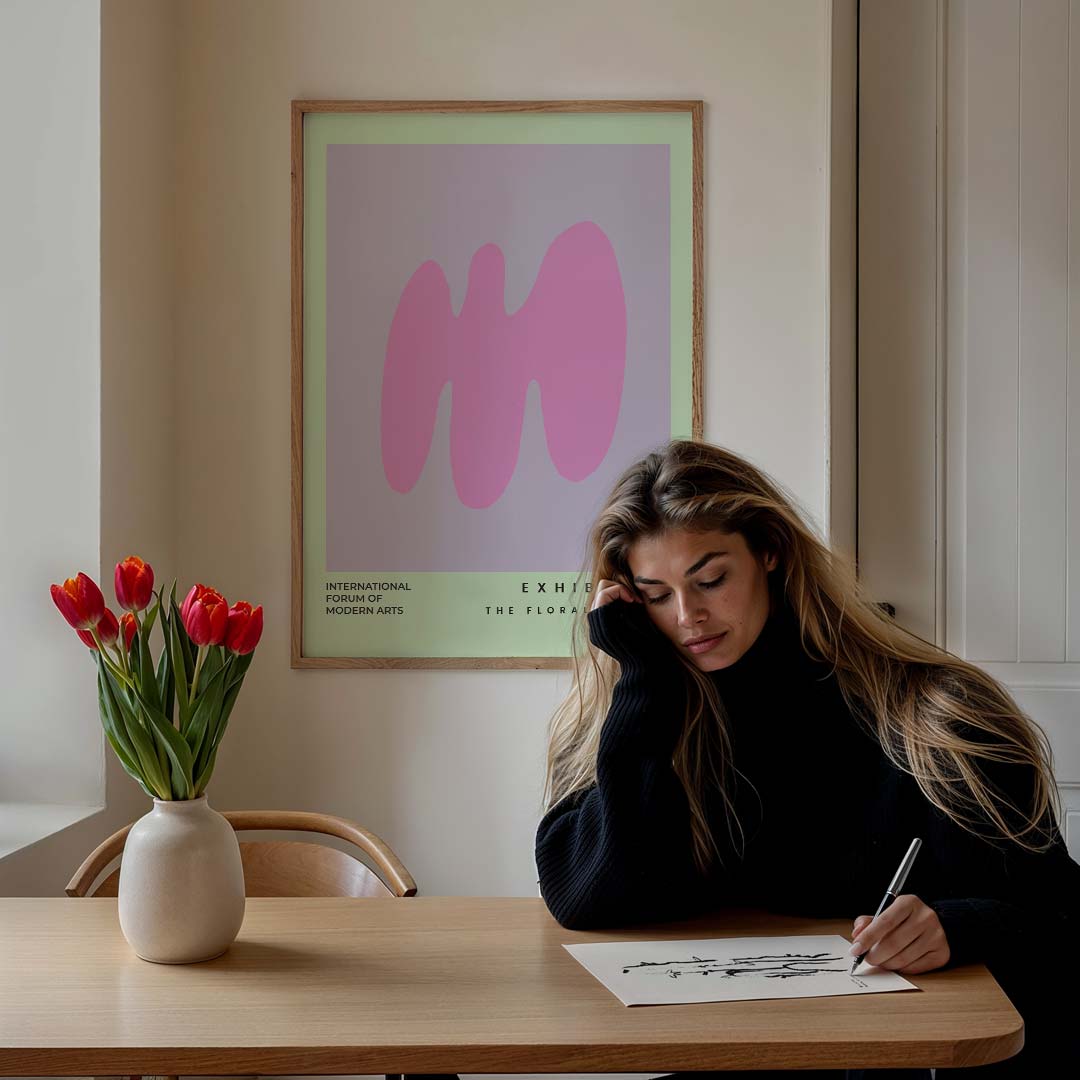 Modern Art Pink Vibes Poster-WallArtistic