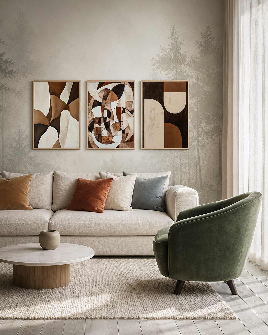 Vloeiende vormen Posterset