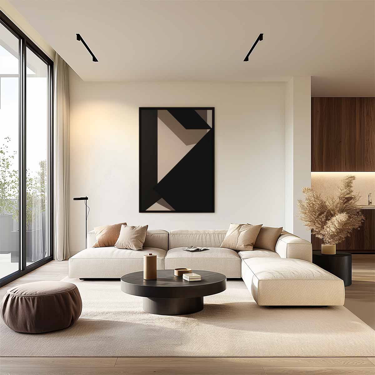 Abstracte Geometrische Compositie Kunstwerk-canvas-dibond-plexiglas-wanddecoratie-WallArtistic