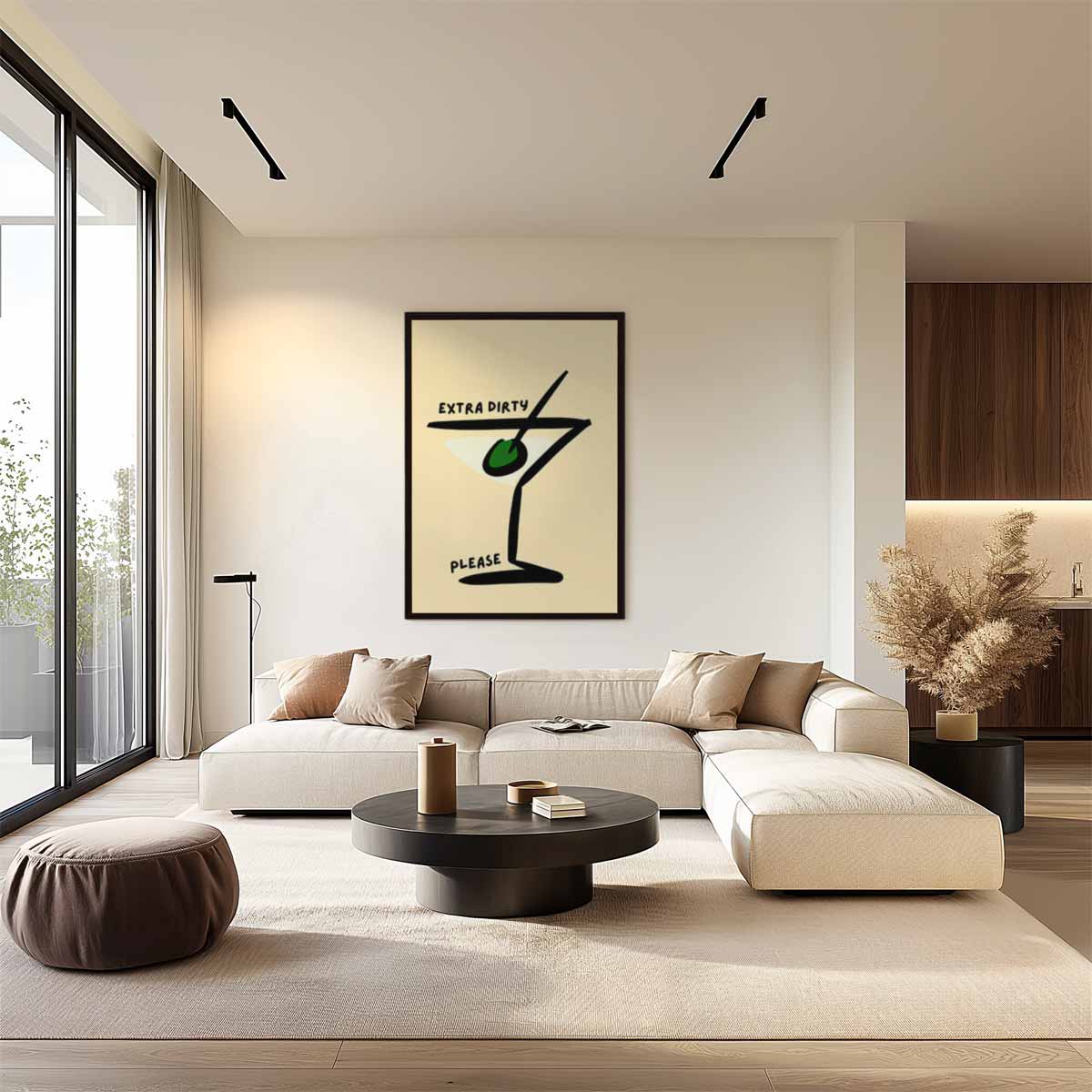 Extra Dirty Martini Illustratie Kunstwerk-canvas-dibond-plexiglas-wanddecoratie-WallArtistic