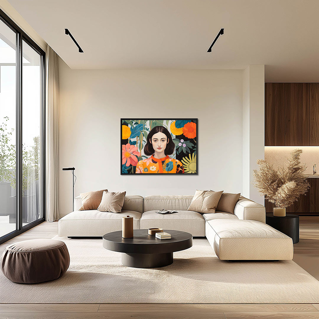Bloemrijke portret Kunstwerk