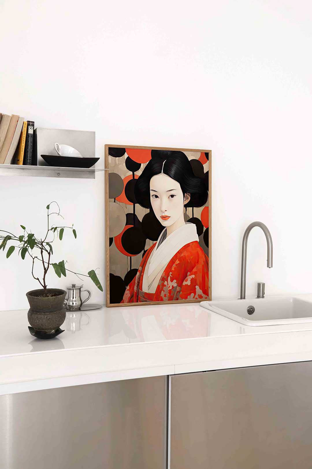 Vrouw in kimono Poster