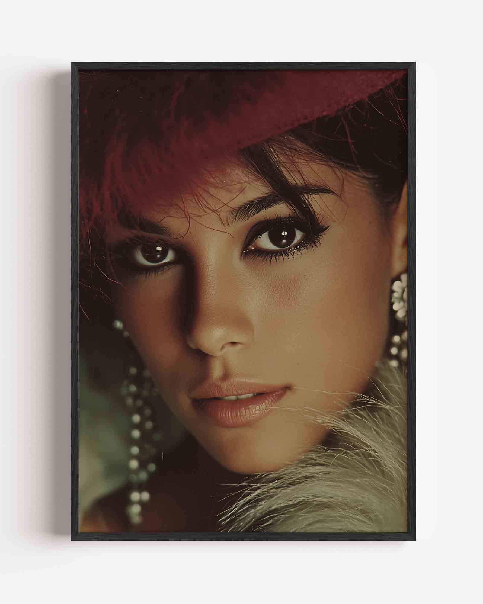 Portret met rode hoed Poster