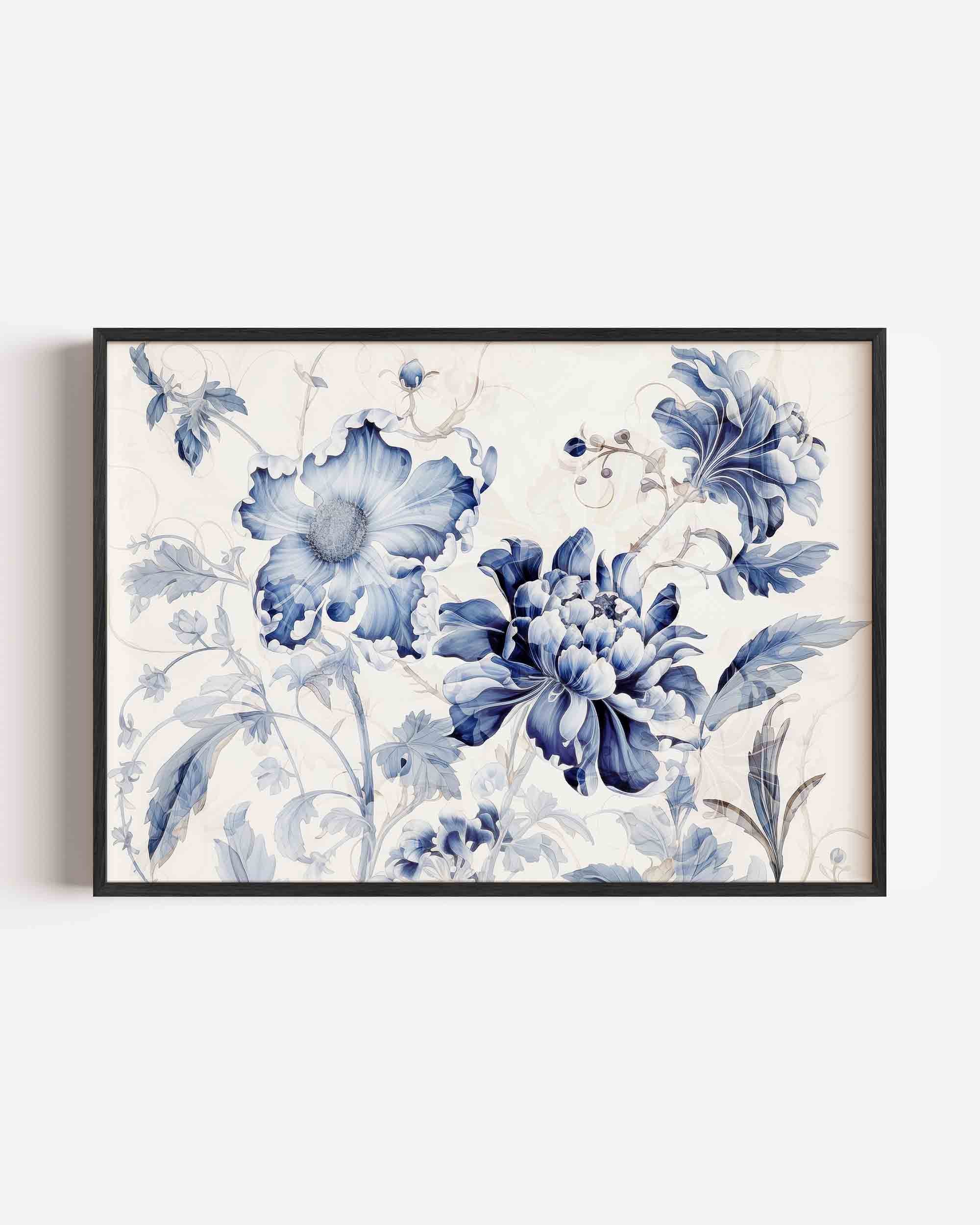 Blauwe bloemen Poster