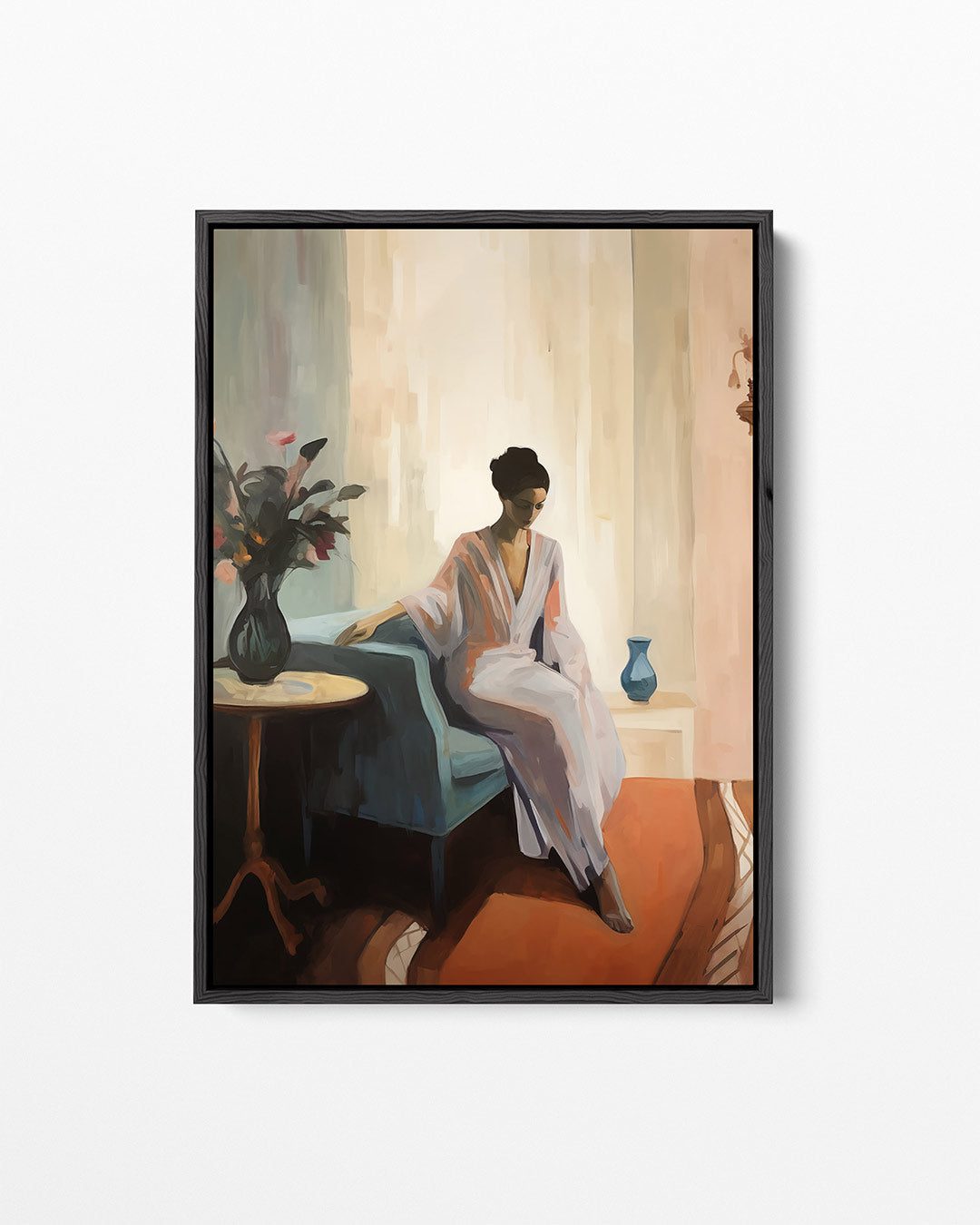 Vrouw in interieur Kunstwerk