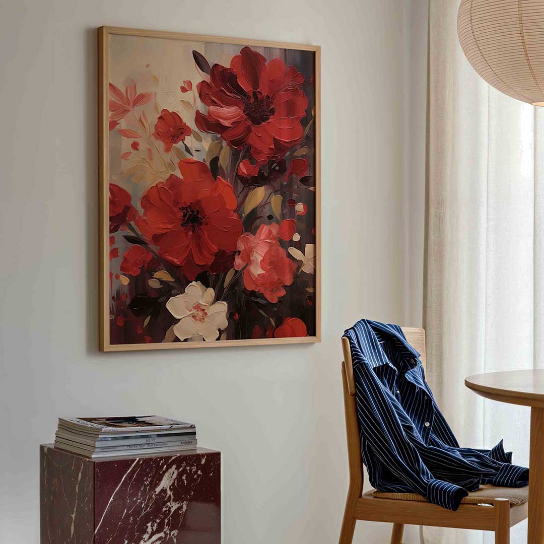 Rode bloemen Poster