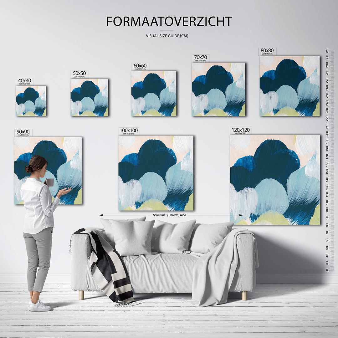 Kleurrijke borstelvegen Kunstwerk