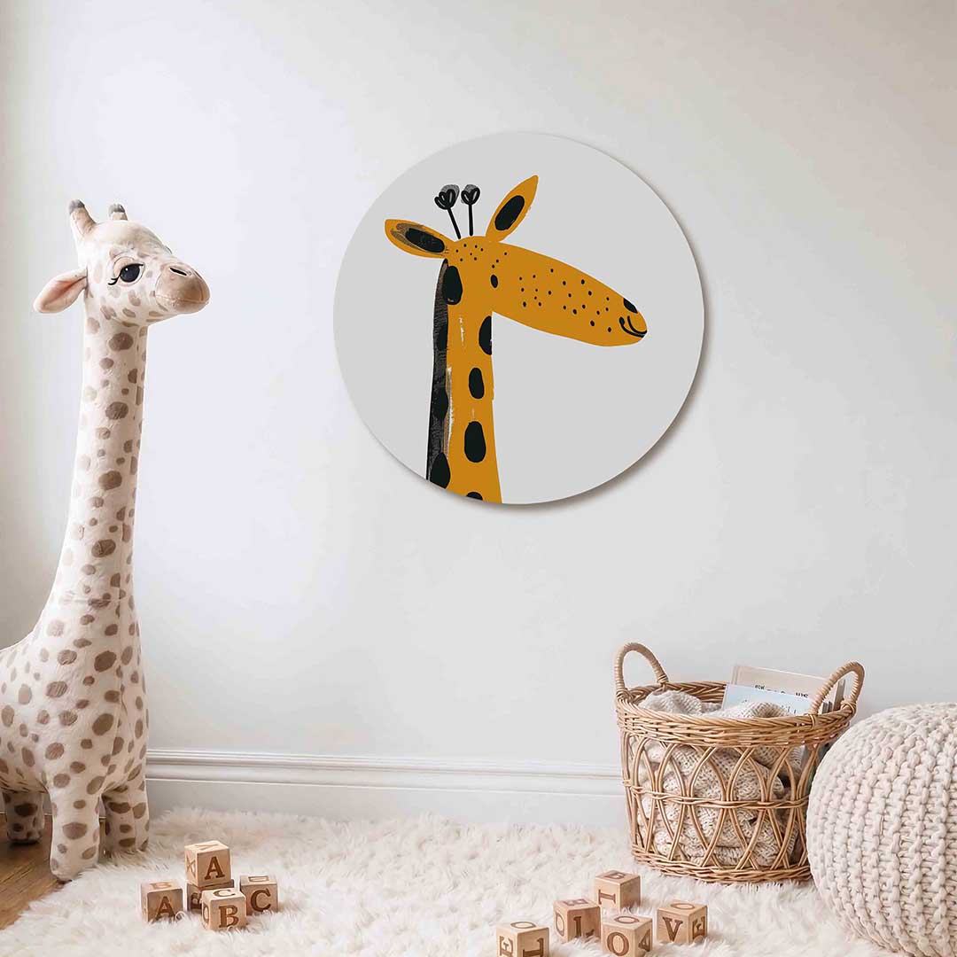 Giraffe illustratie Muurcirkel