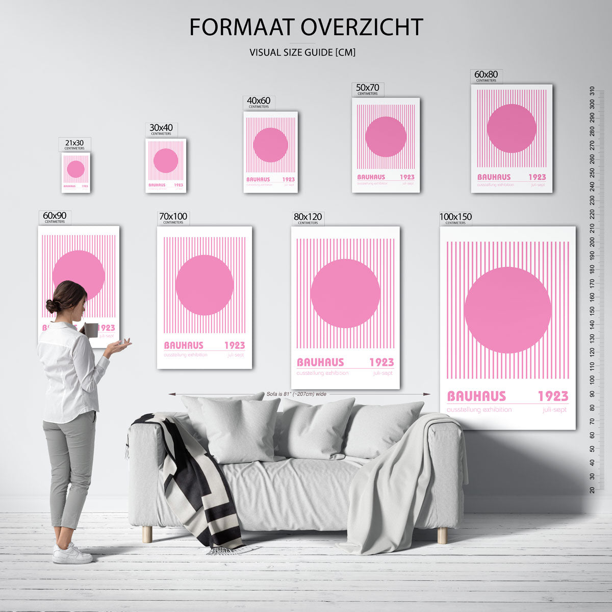 Lijnen en cirkel Poster