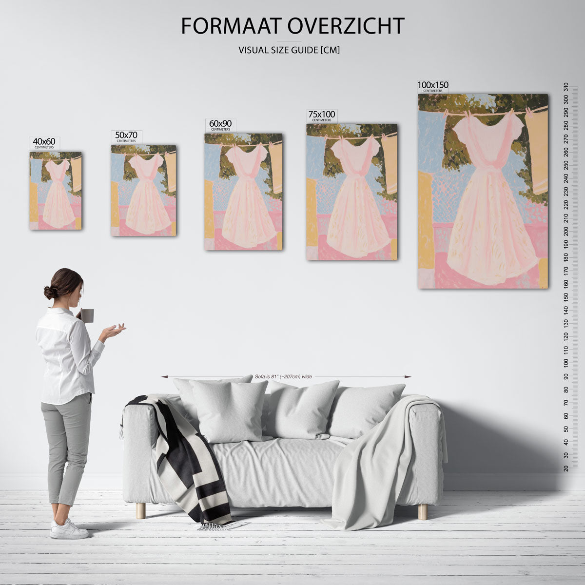 Waslijn met jurk Kunstwerk