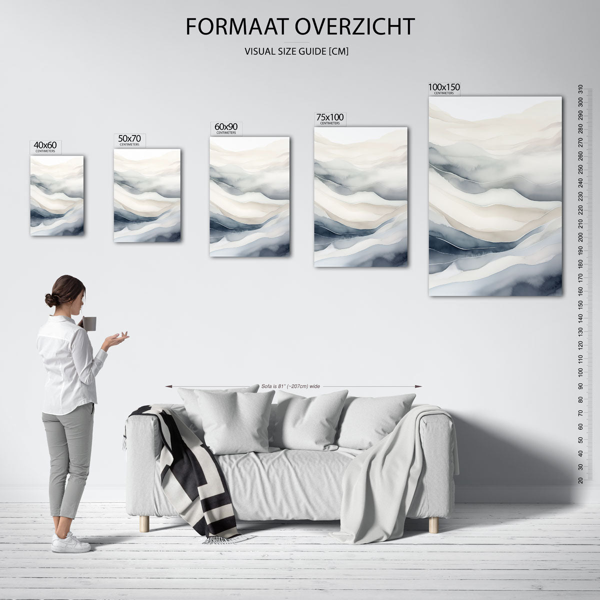 Golvende lijnen landschap Kunstwerk