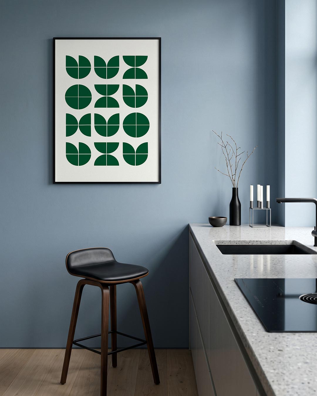 Groene vormenritme Poster