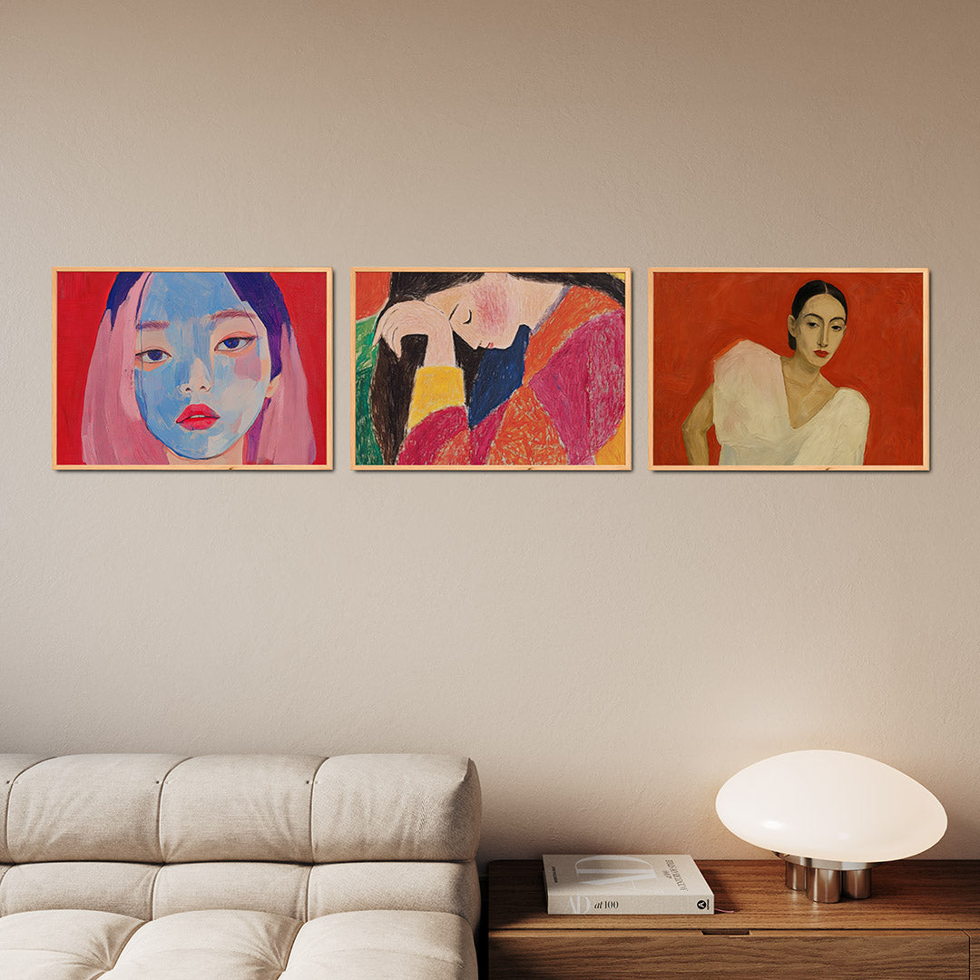 Kleurrijk portret Posterset