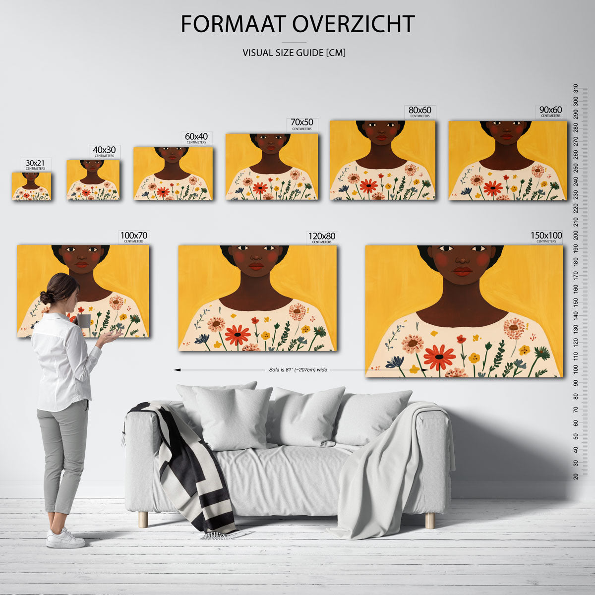 Vrouw met bloemen Poster