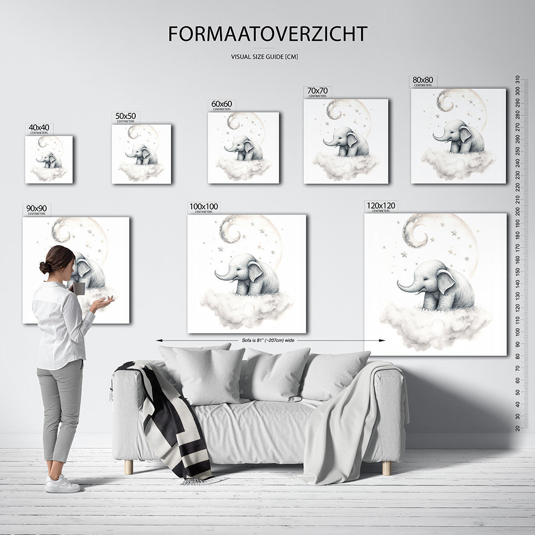 Dromerige olifant Kunstwerk