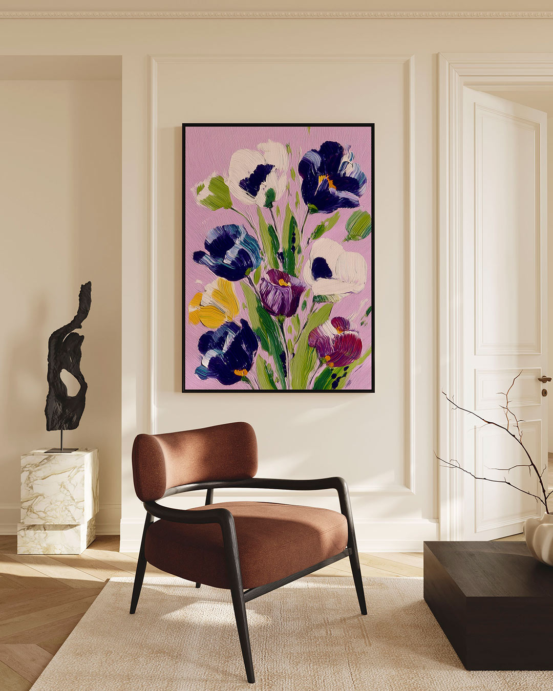 Bloemrijke kleurenexplosie Kunstwerk
