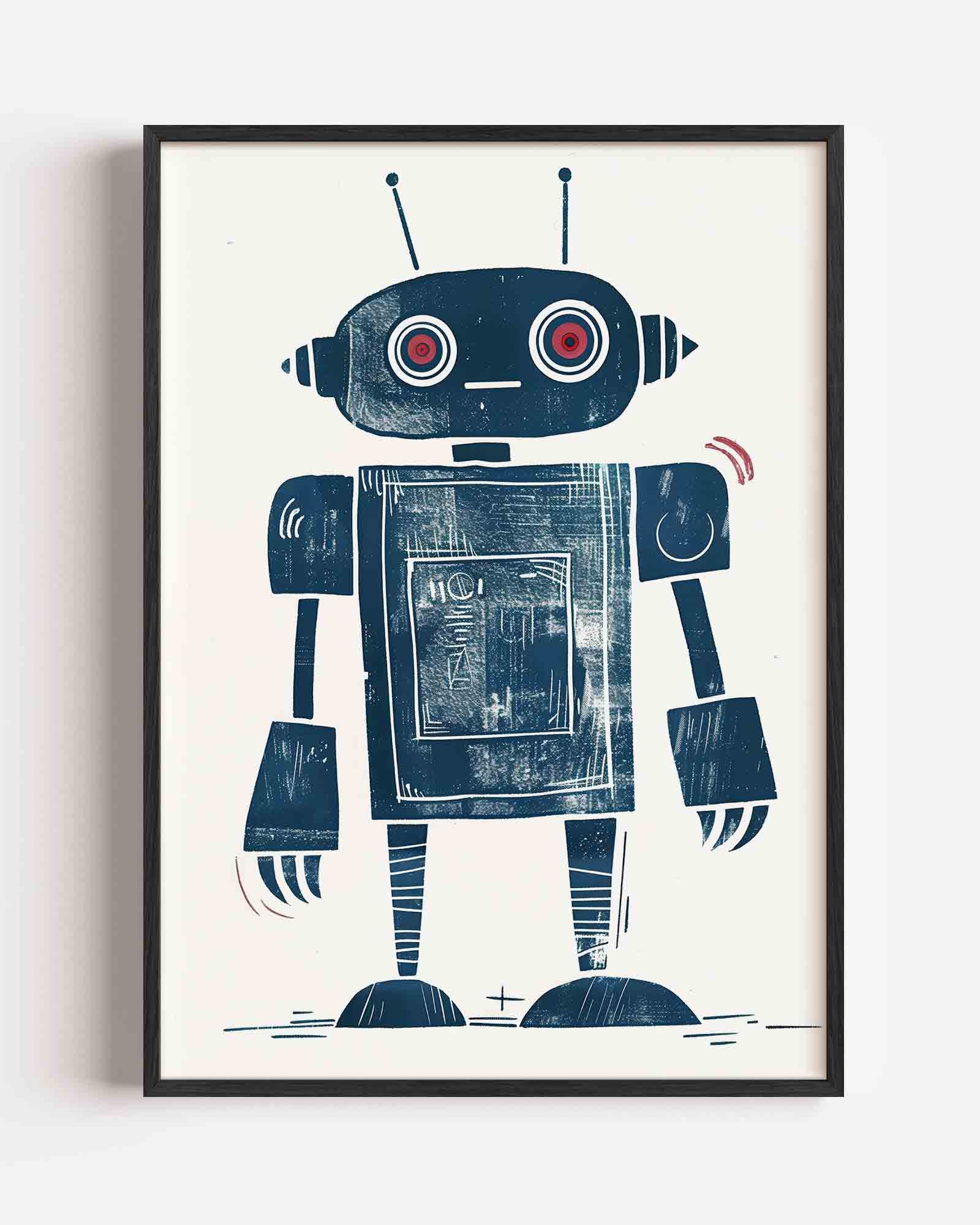 Robot met rode ogen Poster