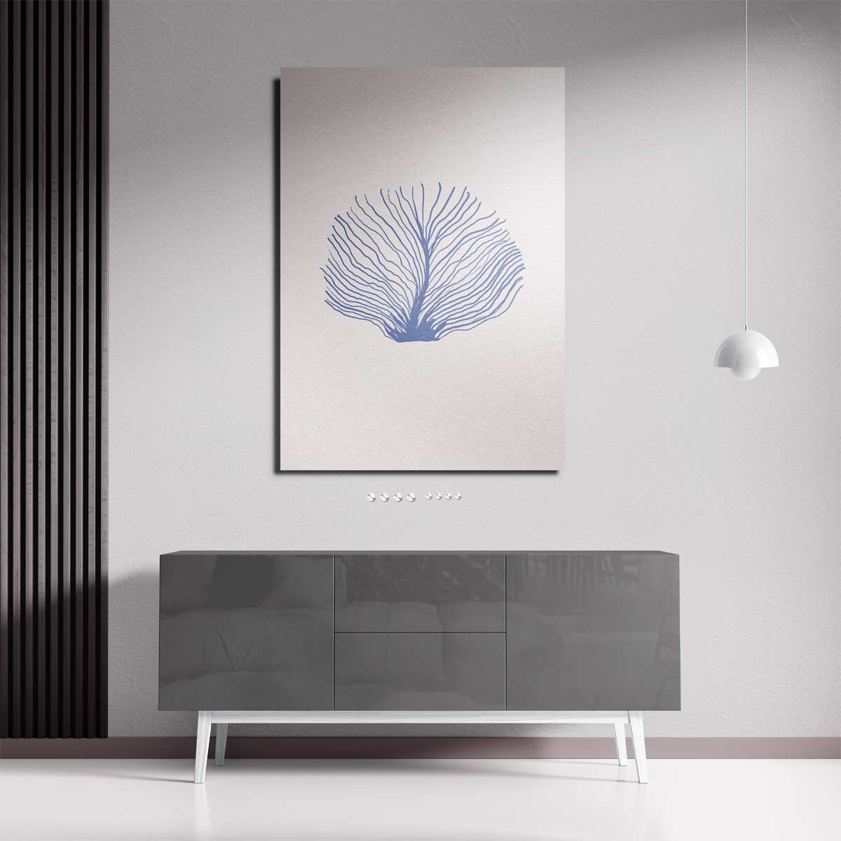 Abstracte Zeewaaiers Blauw Kunstwerk-canvas-dibond-plexiglas-wanddecoratie-WallArtistic