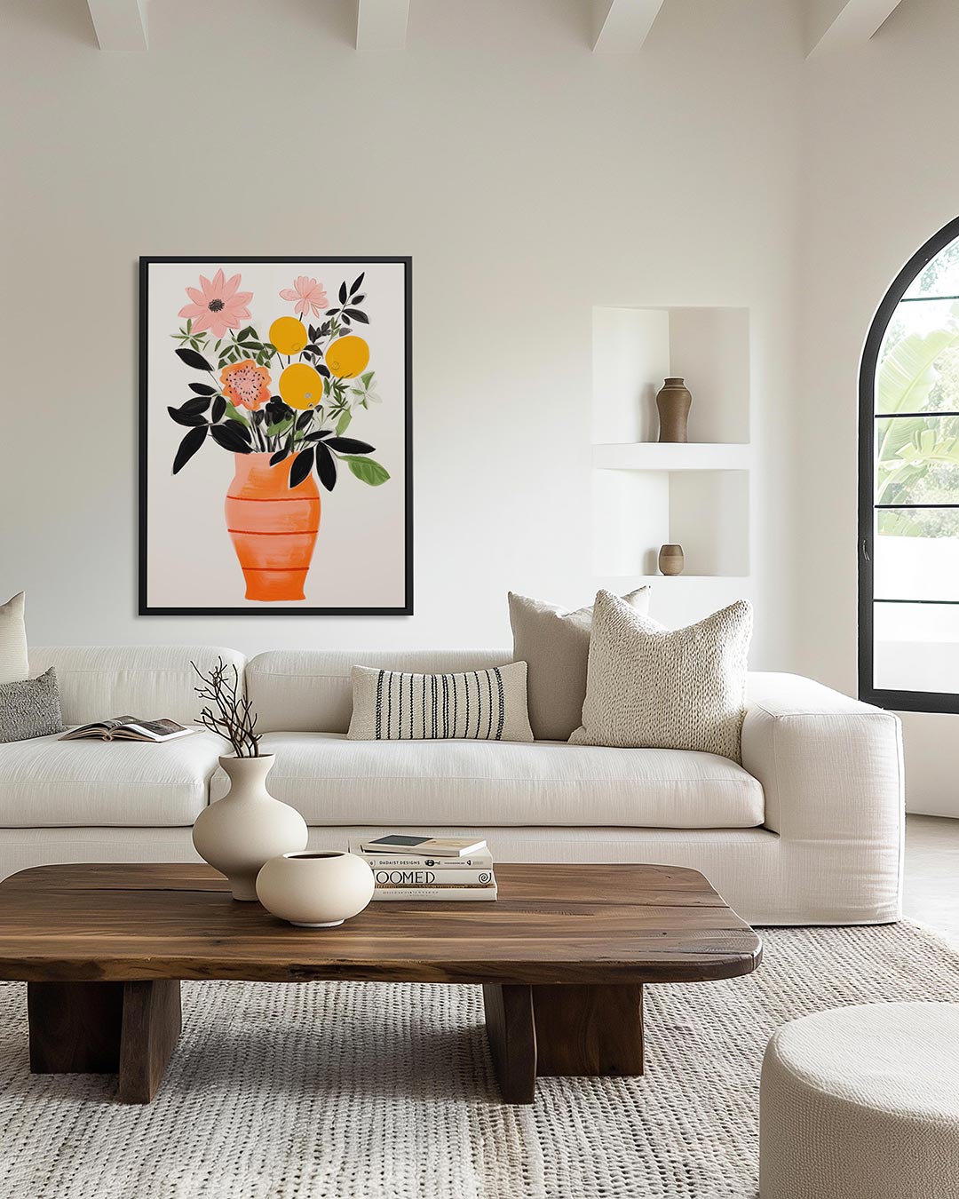 Bloemenvorm in vaas Kunstwerk