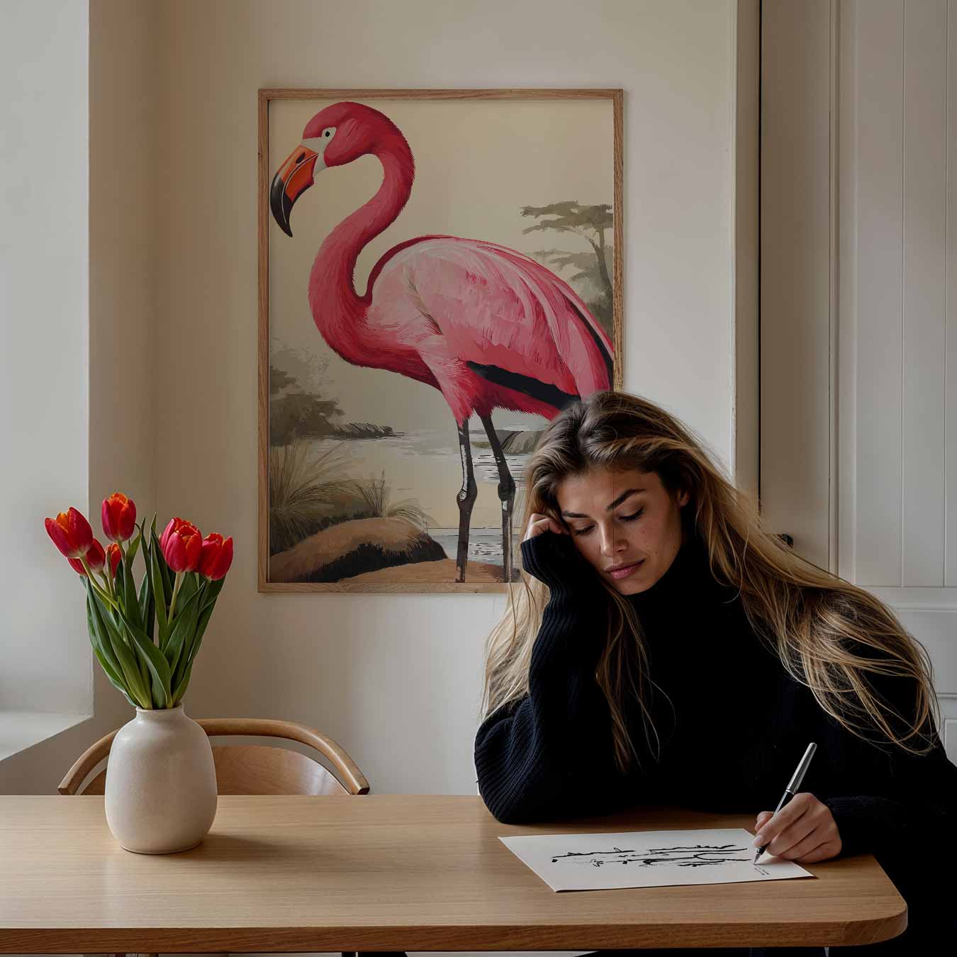 Elegante Flamingo Poster-WallArtistic