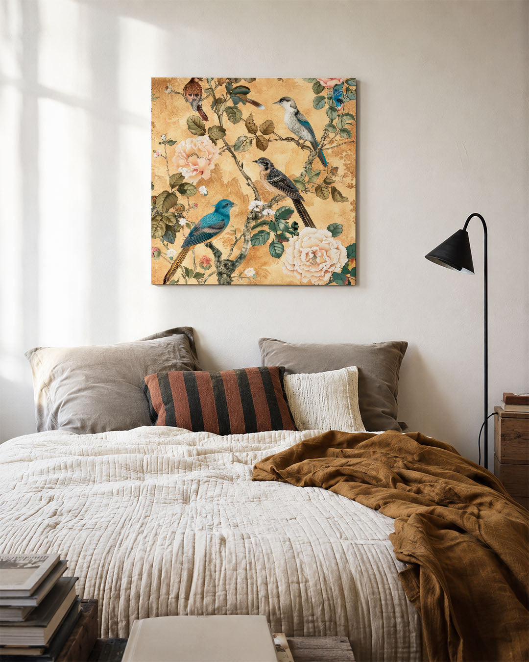 Vogels en bloemen Kunstwerk