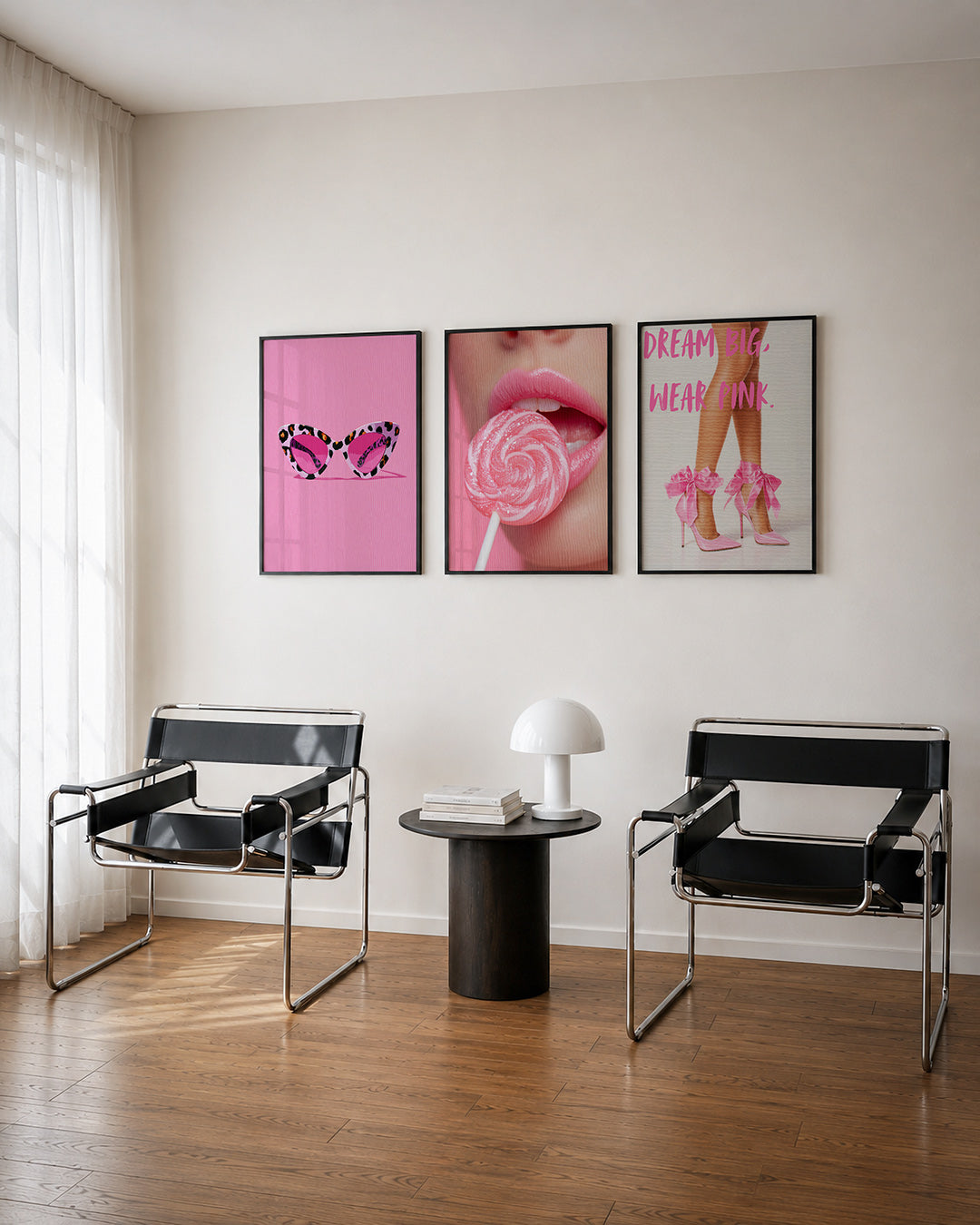 Roze zonnebril contrast Posterset