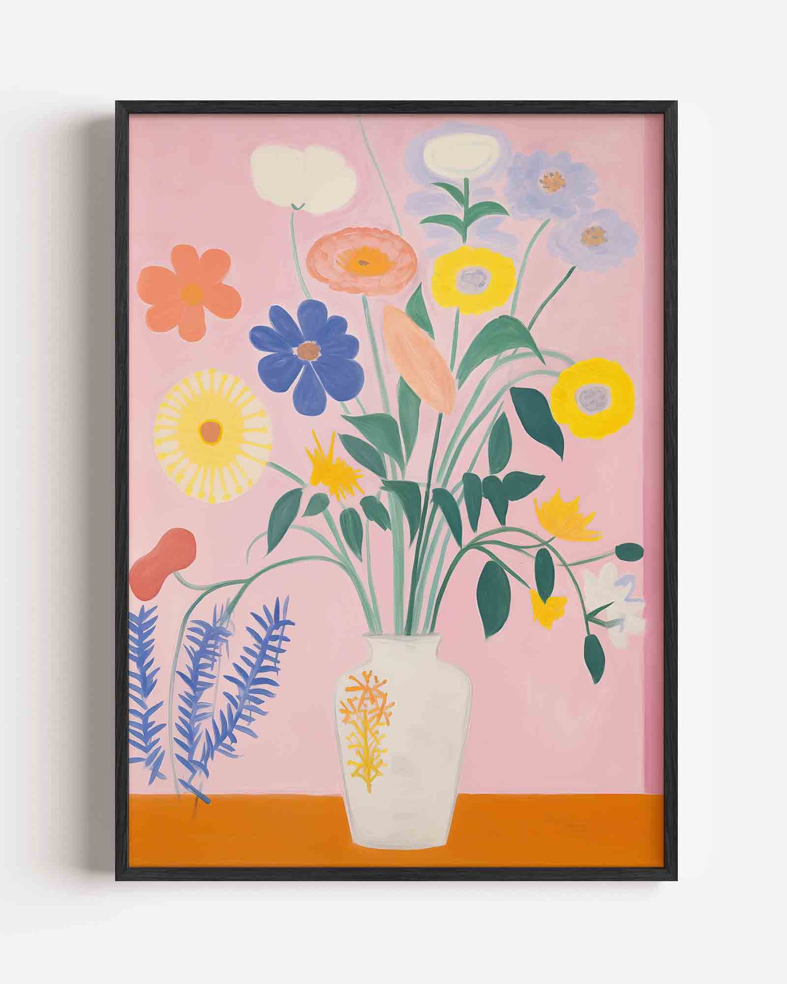 Bloemen in vaas Poster