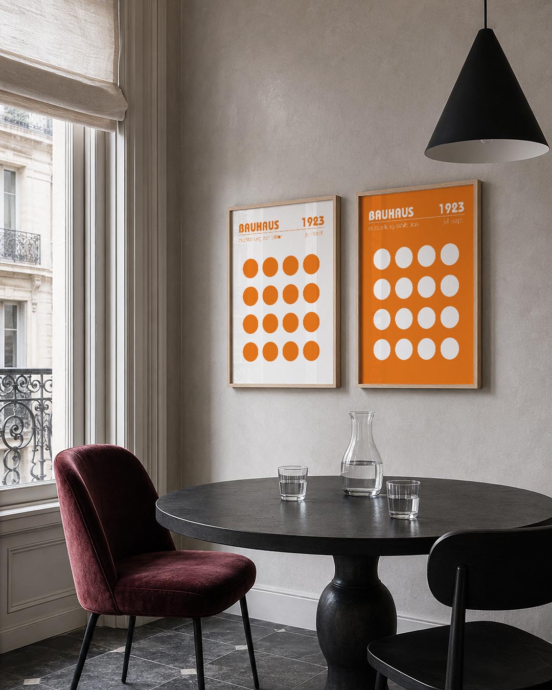 Oranje cirkelritme Posterset