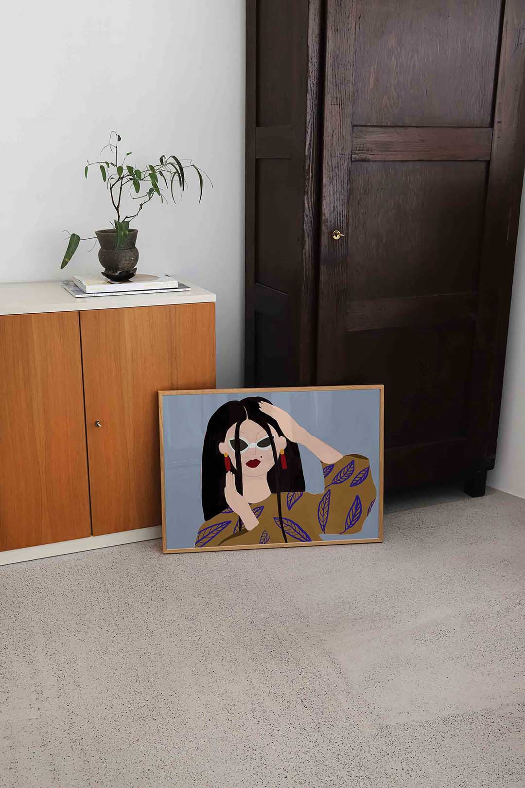 Vrouw met zonnebril Poster