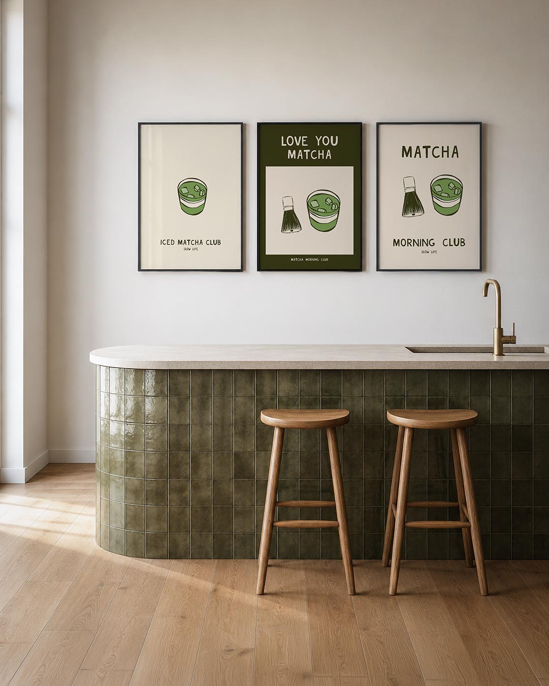 Groene drank illustratie Posterset