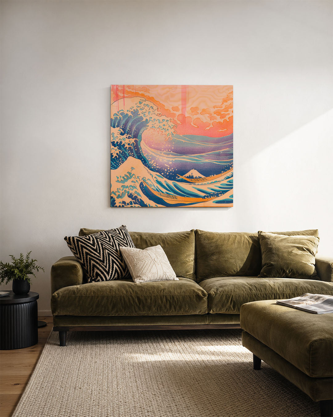Dynamische golfscène Kunstwerk