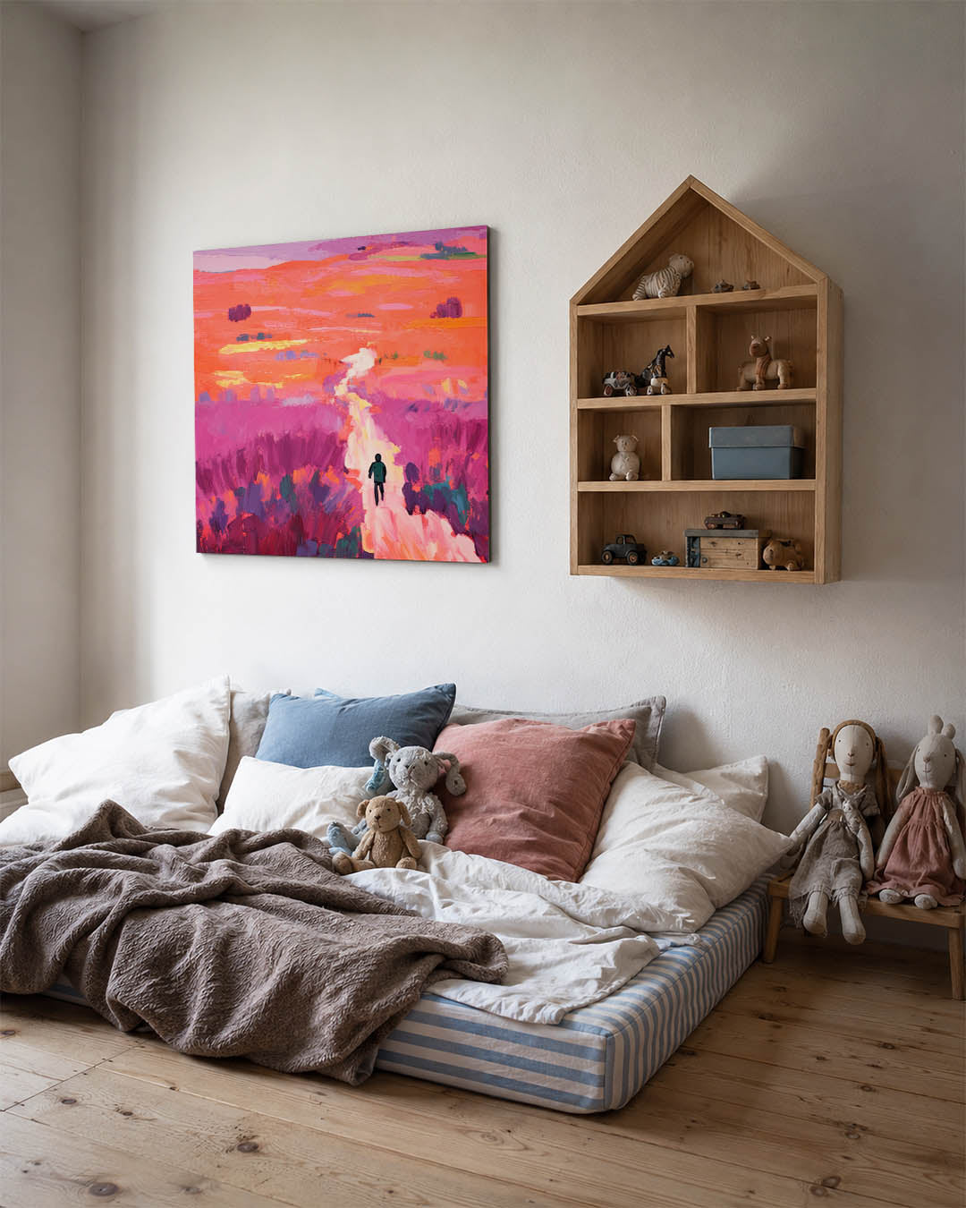 Kleurrijke landschap wandeling Kunstwerk