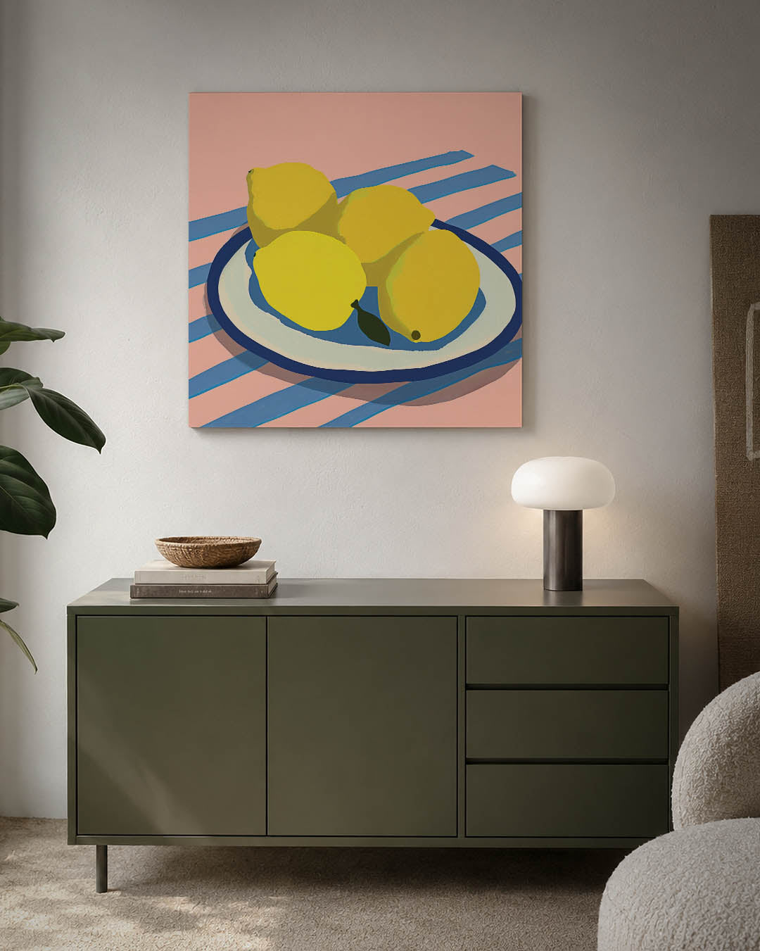 Citroenen op streepjes Kunstwerk