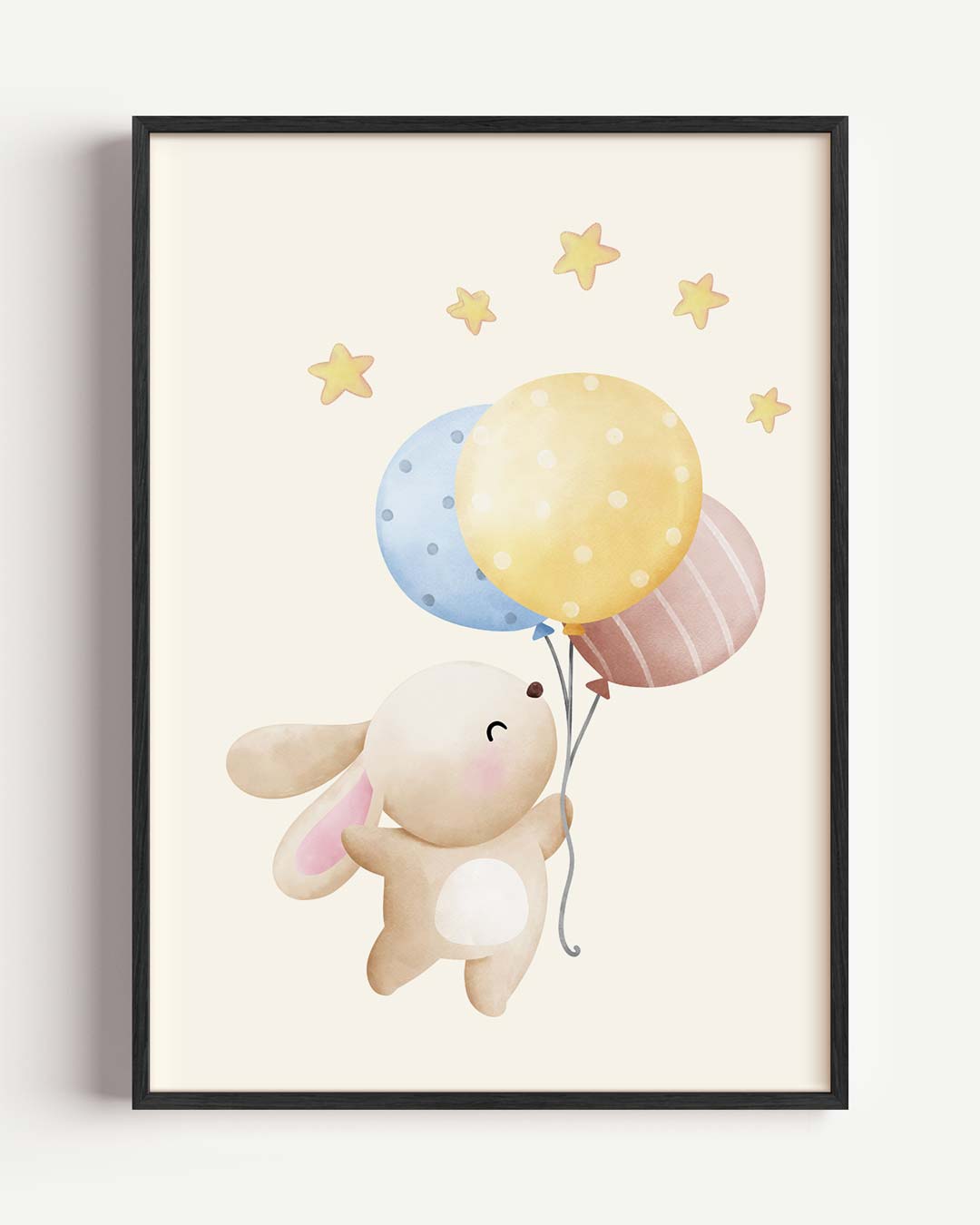 Vrolijke Konijnenposter met Ballonnen Poster-WallArtistic
